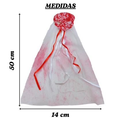 Imagem de Enfeite Cabelo Halloween Presilha Bico de Pato aplique e véu
