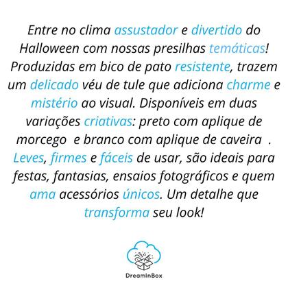Imagem de Enfeite Cabelo Halloween Presilha Bico de Pato aplique e véu