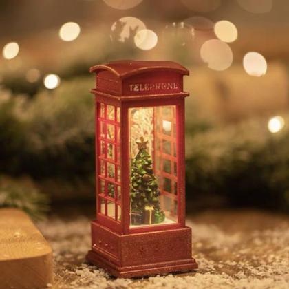 Imagem de Enfeite Cabine de Telefone Inglês de Natal com Luminária