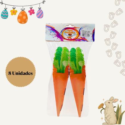 Imagem de Enfeite Cachepo de Cenoura Papelão C/ 8 Ref.952