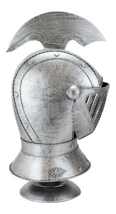 Imagem de Enfeite Capacete Cavaleiro Medieval Prateado Grande 47cm