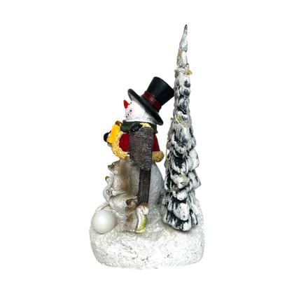 Imagem de Enfeite Cerâmica Árvore Boneco Neve Luminoso Natal Decoração