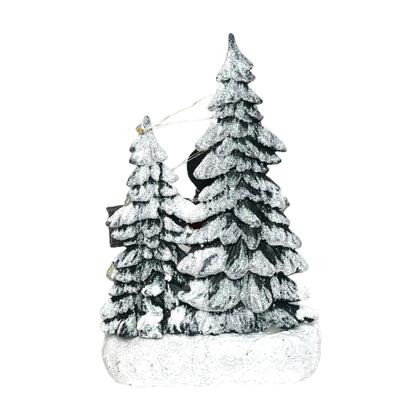 Imagem de Enfeite Cerâmica Árvore Boneco Neve Luminoso Natal Decoração