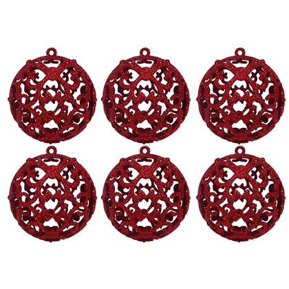 Imagem de Enfeite de arvore de natal bola maia 6cm com 6 pecas - niazitex