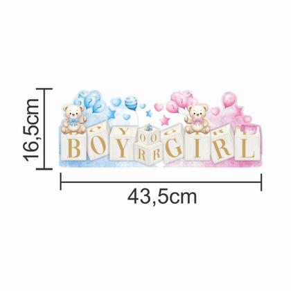 Imagem de Enfeite de Mesa Chá Revelação Azul e Rosa