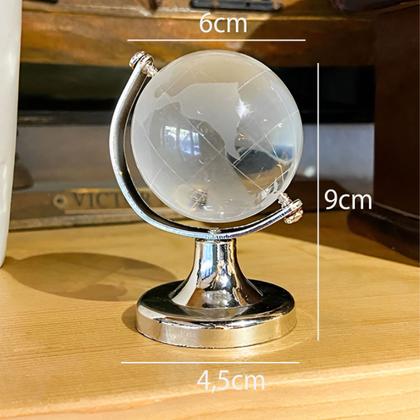 Imagem de Enfeite de Mesa Mini Globo Terrestre de Vidro 9CM