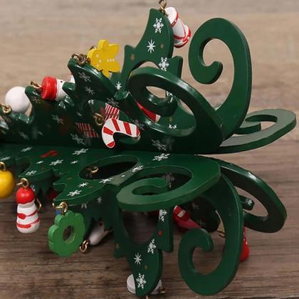 Imagem de Enfeite De Mesa Natal Mini Arvore Pinheiro 3d Com Enfeites Natalinos