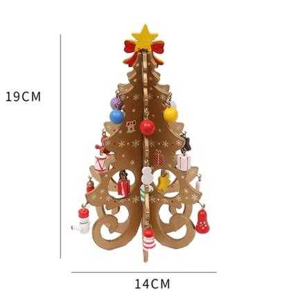 Imagem de Enfeite De Mesa Natal Mini Arvore Pinheiro 3d Com Enfeites Natalinos