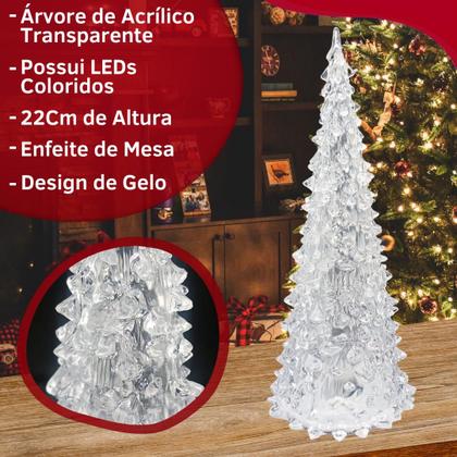Imagem de Enfeite De Mesa Natalino Mini Arvore De Natal Acrílico Led