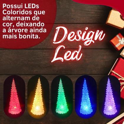 Imagem de Enfeite De Mesa Natalino Mini Arvore De Natal Acrílico Led