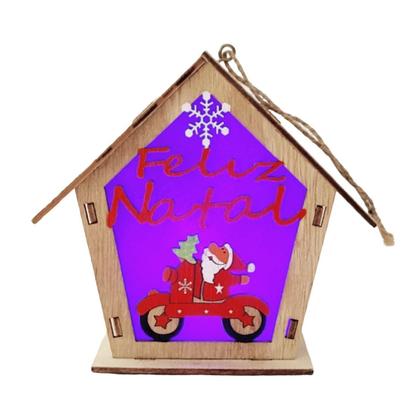 Imagem de Enfeite de Natal Casa do Papai Noel com LED - NTA01103
