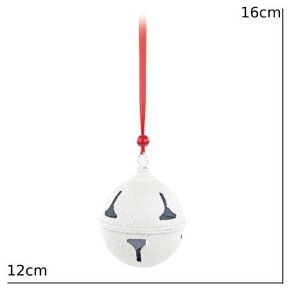 Imagem de Enfeite de pendurar guizo branco com glitter 16cm 1 un