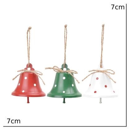 Imagem de Enfeite de pendurar sino colorido com laço jg com 3 pçs