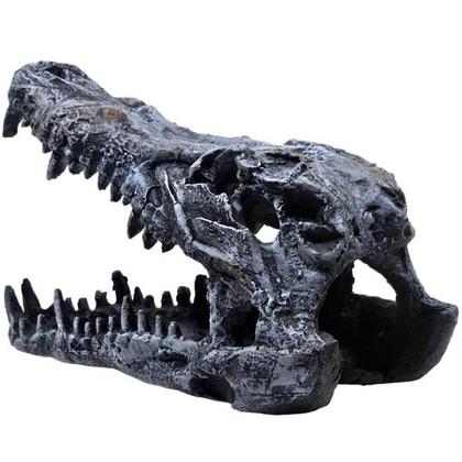 Imagem de Enfeite decoração em resina cabeça crânio jacaré crocodilo