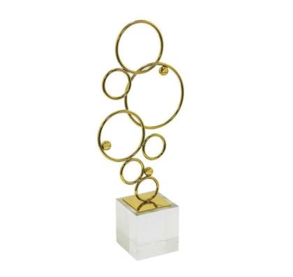 Imagem de Enfeite Decorativo Menor Metal Dourado Escultura Abstrato