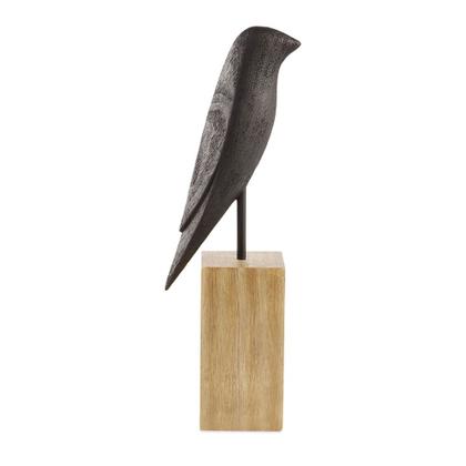 Imagem de Enfeite Decorativo "Pássaro" Em Poliresina Preto 44x9 cm M02 - D'Rossi