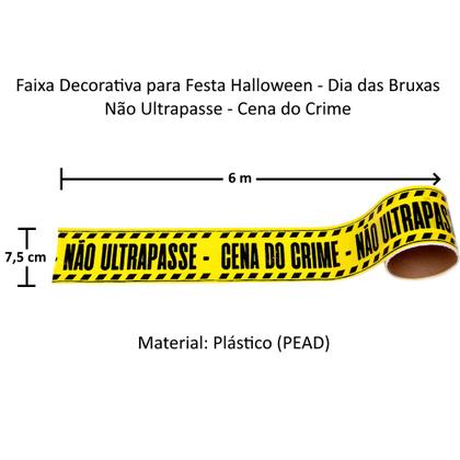 Imagem de Enfeite Dia das Bruxas Faixa Não ultrapasse Cena de Crime