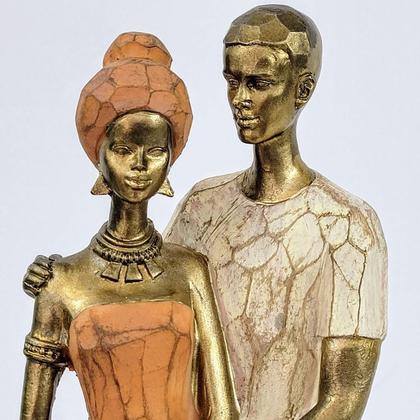 Imagem de Enfeite Estátua Casal Africano 30X7X7Cm Decoração