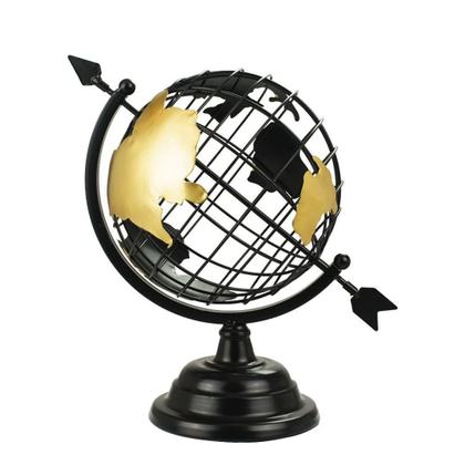 Imagem de Enfeite Globo Terrestre Grade Preto 29x19cm Decoração