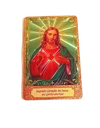 Imagem de Enfeite Ímã Geladeira Sagrado Coração de Jesus 8,5 cm