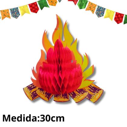 Imagem de Enfeite Junino Fogueira Papel 3D 30cm Festa Junina Decoração