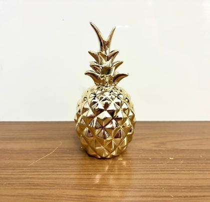 Imagem de Enfeite Mini Abacaxi 10 cm De Mesa De Cerâmica Espelhada Decoração