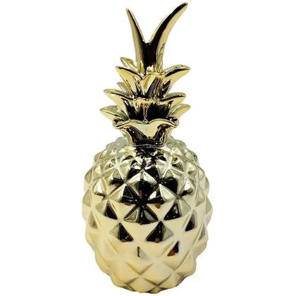 Imagem de Enfeite Mini Abacaxi 10 cm De Mesa De Cerâmica Espelhada Decoração