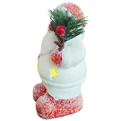 Imagem de Enfeite Natalino de Cerâmica com Led Papai Noel / Boneco de Neve com Arranjo 8,3x6,5x12,7cm