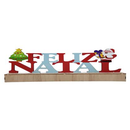 Imagem de Enfeite Natalino Luminoso Wincy Feliz Natal 100% MDF Com Luz NTA01101