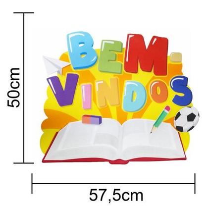 Imagem de Enfeite Painel Escolar Bem Vindos Caderno em EVA - 01 unid
