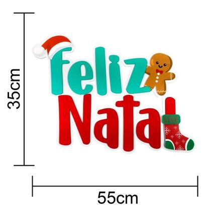 Imagem de Enfeite Painel Feliz Natal Letreiro Biscoito Gorro - 01 unid