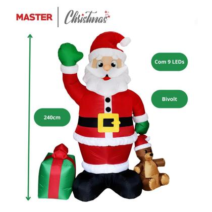 Imagem de Enfeite Papai Noel Gigante Inflável 2,40m com 9 Leds