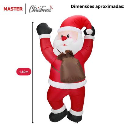 Imagem de Enfeite Papai Noel Inflável com Mochila 1,80m com 6 LEDs