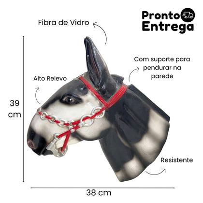 Imagem de Enfeite para Parede  Cabeça de Cavalo em Fibra de Vidro Decoração