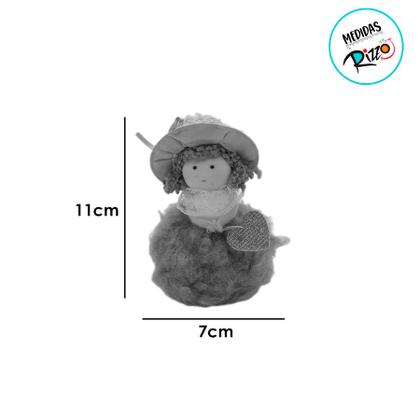 Imagem de Enfeite para Pendurar - Menina com Chapéu Marrom - 1 unidade - Cromus - Rizzo