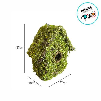 Imagem de Enfeite para Pendurar Rústico - Casa de Passarinho de Folhas Coloridas - 27cm - 1 unidade - Cromus - Rizzo