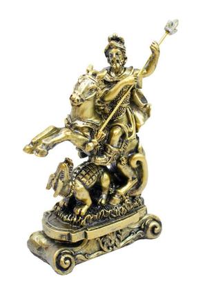 Imagem de Enfeite São Jorge Dourado Resina 12cm