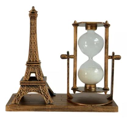 Imagem de Enfeite Torre Eiffel Com Ampulheta Decoracao Mesa Escritorio