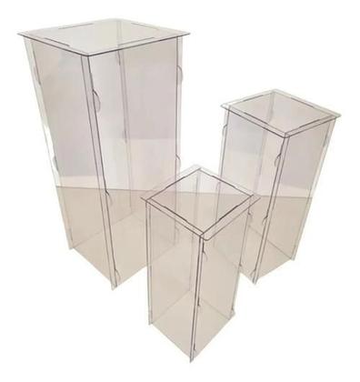Imagem de Enfeite Trio Cubo Transparente Acrílico Quadrado Desmontavel