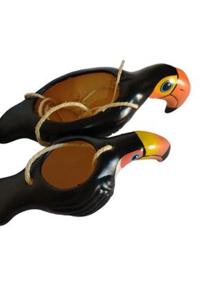Imagem de Enfeite Tucano Cachepô de Pendurar Grande Cerâmica Vaso