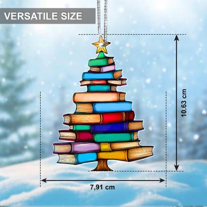 Imagem de Enfeites de Natal Stack of Books Suncatcher 2024 Thanksgiving