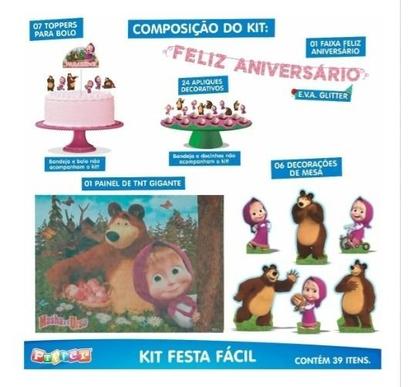 Imagem de Enfeites Decorativos Festa De Aniversário Masha E O Urso