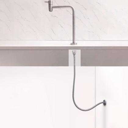 Imagem de Engate Flexível ½ 100cm Aço Inox 304 Rabicho Malha Trançado Mangueira Macho Femea 1m Entrada Dagua