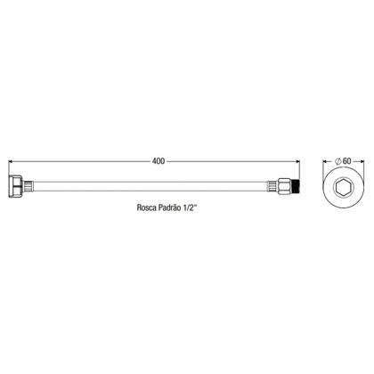 Imagem de Engate Flexível de PVC 40 cm - Macho x Fêmea 1/2" Censi 7121