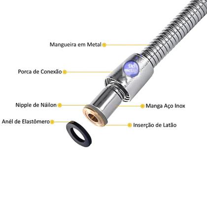 Imagem de Engate Flexível Rabicho Inox Traçado 60cm Macho X Fêmea 1/2 CasaGrande Mundial - Um Novo Conceito.