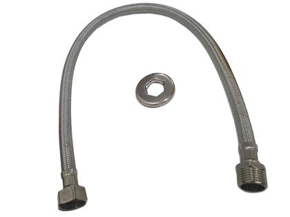 Imagem de Engate Mangueira Flexível Trançado Aço Inox 40 Cm rabicho para lavatório