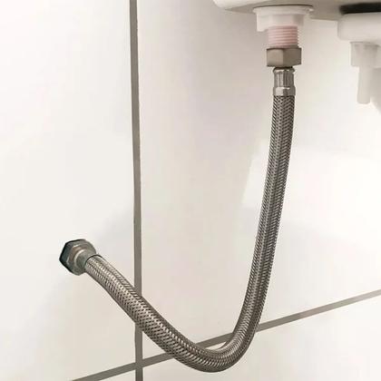 Imagem de Engate Rabicho Mangueira Flexivel 60Cm Trançado Resistente Pia Torneira Cozinha Banheiro Casa Lavabo