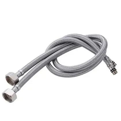 Imagem de Engate Rabicho Par 80cm Kit 5 Unidades Torneira Monocomando Agua Quente Fria Misturador Mangueira Flexivel Banheiro Cozinha Pia