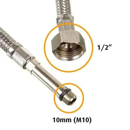 Imagem de Engate Rabicho Par Flexível 80cm Monocomando Misturador Água Quente Fria Torneira Grande Comprido Mangueira Banheiro Cozinha