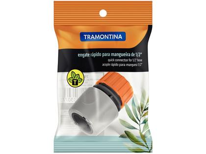 Imagem de Engate Rápido para Mangueira 1/2” Tramontina - 78506000 Verde e Laranja